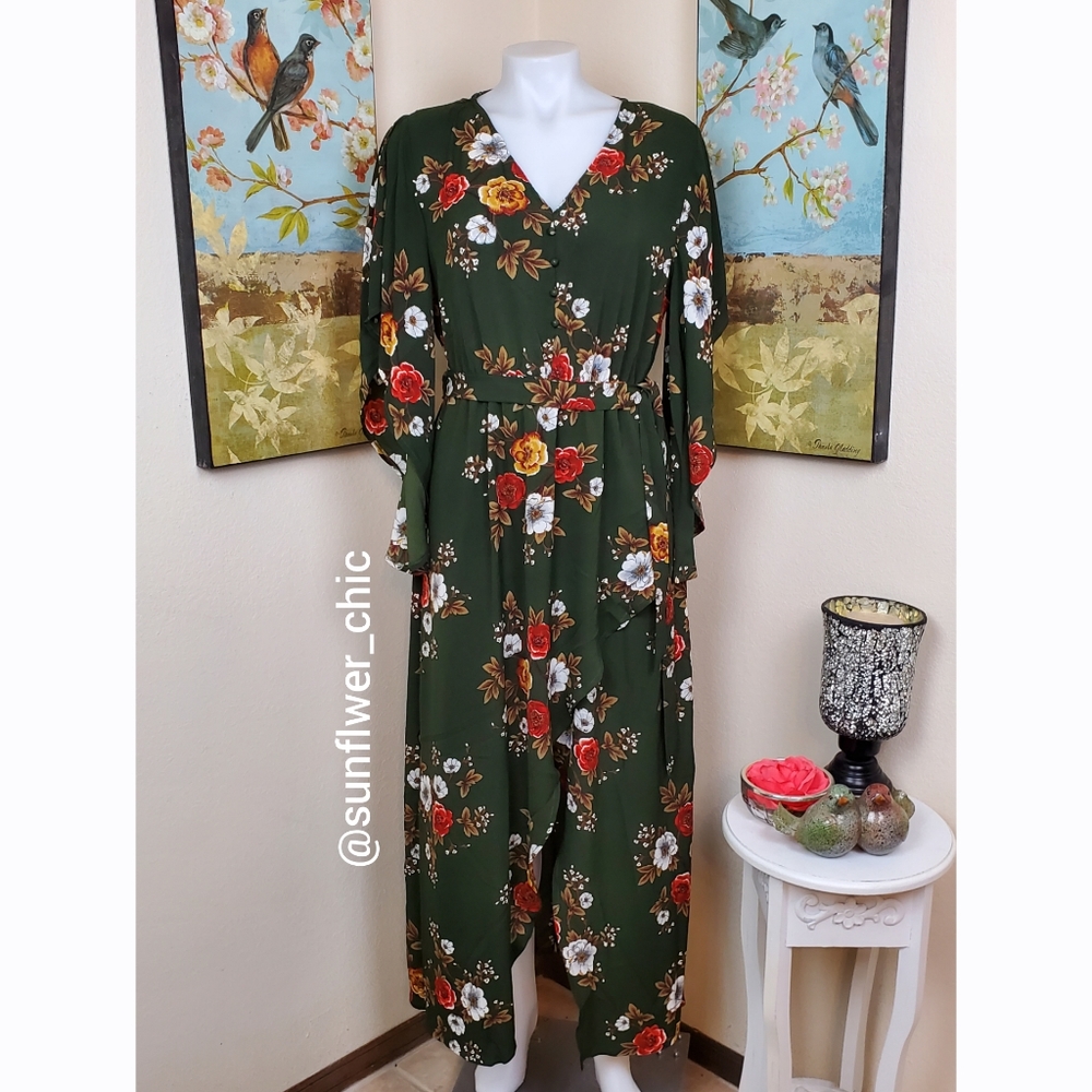 SALE! L LEFT! ποΈ Bohemian Front Wrap Floral Dress - Picture 8 of 12
